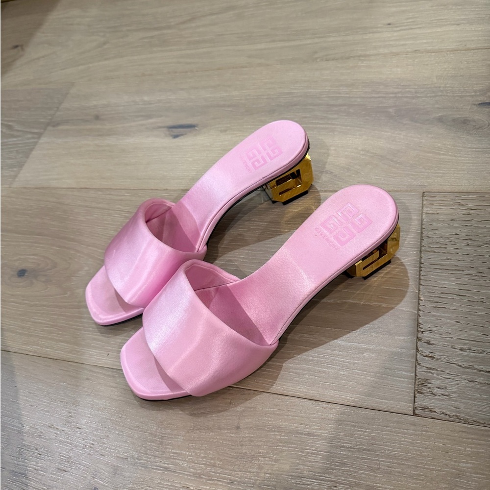 Givenchy Pink Mules with Gold Accents